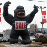 Products Sale Advertising Inflatable Animal Customized 5m Black Gorilla Inflatable For Sale L158