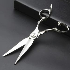 professional Japan 440c steel 6 inch Plum handle cut hair scissors barber cutting make up shears hairdressing scissors