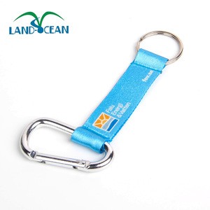 Promotion cheap personalize carabiner keychain short lanyard