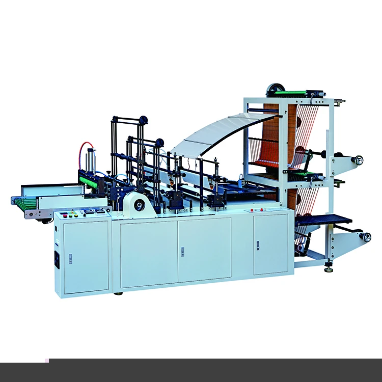 Promotional automatic auto-stack two-layer one-line bottom-sealing plastic bag making machine