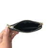PU Leather Mini Coin Purse Wallet with clasp Luxury Zip Black Key Chain pouch