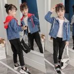 Quality kids coats denim wholesale Spring Autumn clothes designer jean jackets USA UK Australian suits children jeans