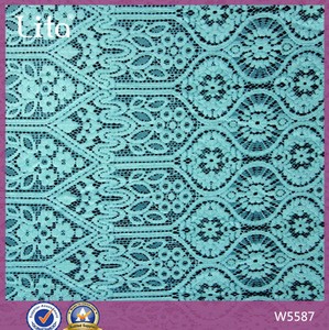 rayon cotton lace wholesale Turkey lace blue color grey fabric