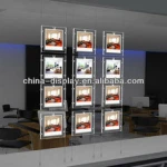 Real Estate Agents Advertising Backlit A3 A4 Acrylic Window LED Light Pockets