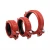 Import Red Galvanized Grooved Flexible Clamp Pipe Coupling Fittings Cast Ductile Iron Threaded Pipe Fitting from China