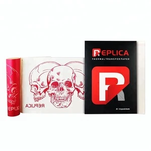 Red tattoo transfer paper for thermal copier and handwritten tattoo stencil paper