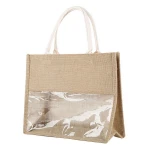 Reusable Handbags Environmental Protection Shopping Gift Transparent Large Capacity Jute Bag