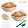 Round Bread Proofing Basket Includes Linen Liner, Dough Scraper and Bread Rising Dough Baking Bowl Gifts for Profession