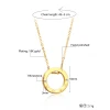 Round ring titanium steel with diamond necklace