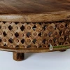 Round Wooden Carved Coffee Table Bamileke Table Living Room Furniture couch table