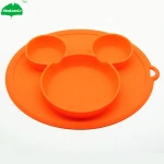 Safe and Heat-resistance Silicone Toddlers Dishes Bowls Placemat Non-slip Soft Silicone Kids Plates