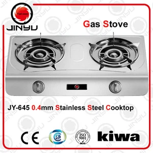 Sales hot 2 burner 0.4mm stainless steel cooktop kitchen appliance gas stove/gas cooker