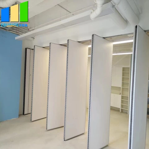 School dancing room retractable barrier operable wall partition white board type 80 room divider