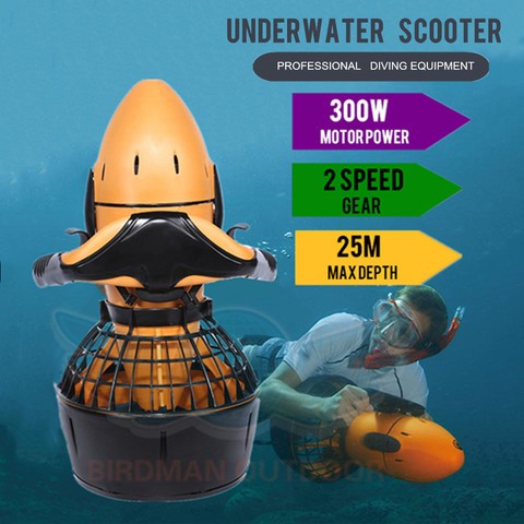 Sea Waterproof 300W Electric Underwater Scooter 2 Speed Diving Propeller Pool Aqua Scooter Diving Equipment