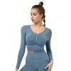 Seamless Workout Shirts For Women Long Sleeve Yoga Tops Sports Running Shirt yoga top bra Breathable Athletic Top Slim Fit