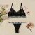 Import See-through lace underwire bra logo print bandage bra&amp;panty lingerie set from China