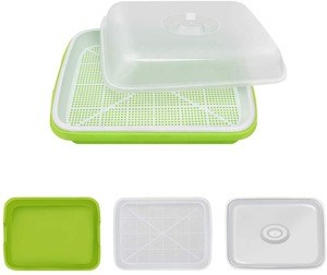 Seed Sprouter Tray BPA Free PP Soil-Free Big Capacity Healthy Wheatgrass Grower Sprouting Container Kit with Lid