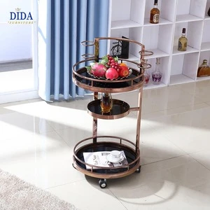 Serving trolley 2018 new style food serving trolley hardware glass trolley