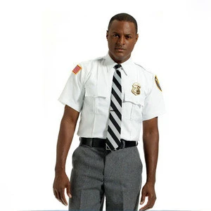 Short Sleeve Cotton Mens Security Guard Staff Uniform