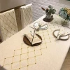 Simple embroidery pattern rectangular tablecloth fabric living room coffee table cloth