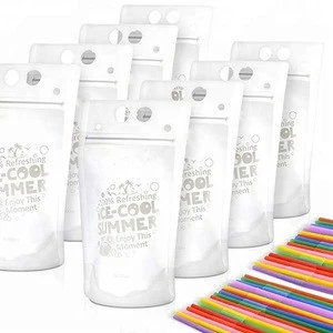 Smoothies Juice drink clear bag container plastic stand up pouch bag