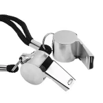 Stainless Steel, Extra Loud Whistle with Lanyard for School Sports, Soccer, Football, High quality metal police whistle