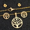 Stainless Steel Gold Necklace Jewelry Set for Women Necklace Stud Earring Set Ready to Ship