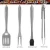 Import Stainless Steel Grill Sqatula Grill Fork Basting Brush and BBQ tongs  BBQ Tool Set from China