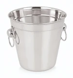 Stainless Steel Ice Bucket With Knob Handle