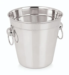Stainless Steel Ice Bucket With Knob Handle
