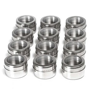 Stainless Steel Kitchen Accessories Pepper Salt Shaker Condiment Cooking Tools Set Seasoning Spice Jar