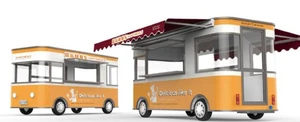 Street Mobile Fast Food Airstream Trailer For Ice Cream Hambeger Snacks