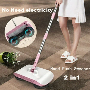 Sweeping Machine  Hand Push Stainless Steel Handle Household Floor Cleaning Sweeper