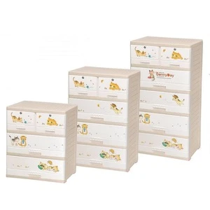 Sweet cat printing chest of drawers plastic 3ties chest commode