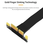TISHRIC 12CM Full Speed  Flexible PCIE3.0 1X to 1X Double Right Angle Extension Cable Shielded Extender For Graphics Card or GPU