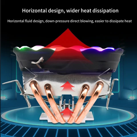 Buy Tishric 4 Heat Pipes Cpu Cooler 4 Pin Pwm Fan Rgb Cpu Cooling ...