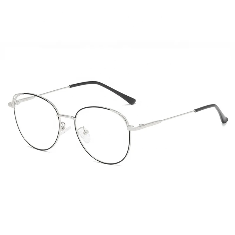 Tr90 Round Retro Plain Glasses Customizable Logo Learning Myopia  Glasses for  Eye Protection