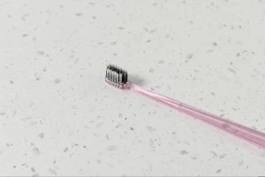 Transparent PP+TPR toothbrush handle with small soft bristle head