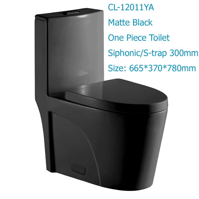 UPC certificate Matte black Siphonic One Piece Toilet with famous brand fittings CL-12011YA
