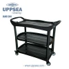 UPPSEA Commercial Executive Black Utility Cart Plastic Service Trolley
