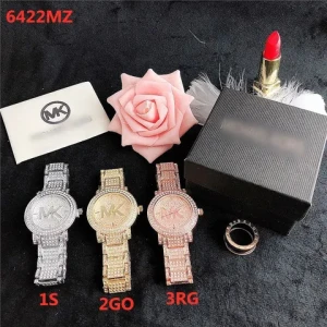 US Top Sell Brand Hip Pop Stainless Steel Strap Gold Plated Wristwatch Diamond Quartz Watch For Women