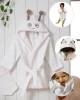 Velour Toddler Robe 100% Cotton Baby Bath Robes for Boys and Girls Made in Turkey