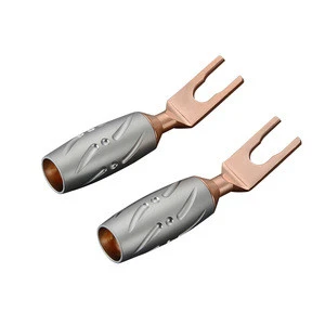 Viborg VS701 Pure Copper Fork AMP Speaker Cable Connector Audio Wire Y Spade Plug U-type Terminals Banana Plug
