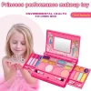 Washable Makeup Kit for Girls Kids Barbie Pretend Play Toys Fold Out Palette with Mirror