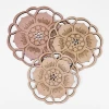 Water Lily Lotus Drink Coasters Mat Wooden Round Cup Table Mat Home Decoration Kitchen Accessories Tea Coffee Mug Placemat