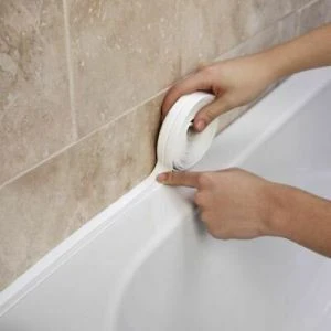 waterproof adhesive silicone tape for bathroom and kitchen provides a water tight seal, ideal for baths and sinks.