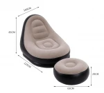 Waterproof PVC Adult Relax Inflatable Sofa Bed Living Room Sofa Set With Foot Air Pump