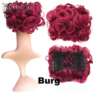 Wavy Curl Elastic Net Synthetic Curly hair bun Chignon With Two Plastic Combs Updo