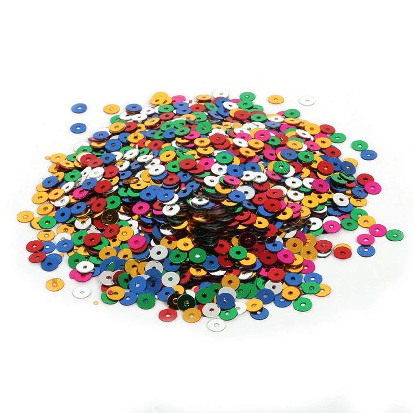 Wholesale 8mm round shape loose sequin for garments colorful laser reversible sequin