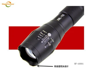 Wholesale aluminum waterproof LED torch light 18650 battery rechargeable tactical led flashlight